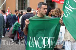 I lavoratori Unopiù in piazza