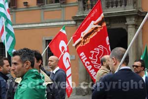 I lavoratori Unopiù in piazza