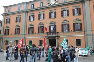 I lavoratori Unopiù in piazza