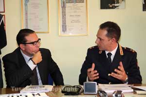 Il pm Massimiliano Siddi con il comandante della polizia stradale Federico Zaccaria