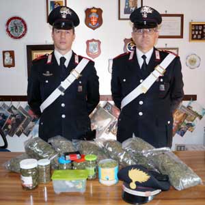 La droga sequestrata dai carabinieri
