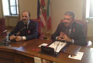 Marcello Meroi e il presidente della Lilt Viterbo Massimo Gemini