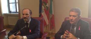 Marcello Meroi e il presidente della Lilt Viterbo Massimo Gemini