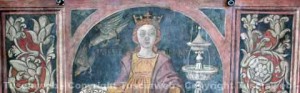 Uno degli affreschi di Palazzo Spreca