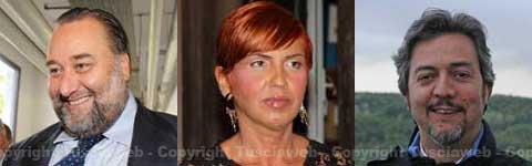 Da sinistra: Franco Fiorito, Angela Birindelli e Francesco Battistoni