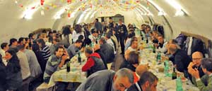 Un'immagine della cena di Viterbo con Amore