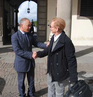 Andrea Marcosano con Osvaldo Bevilacqua