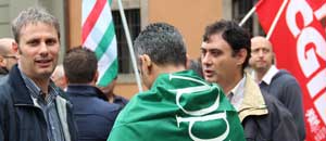 I lavoratori Unopiù in piazza