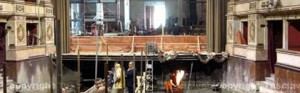 Il lavori all'interno del teatro dell'Unione