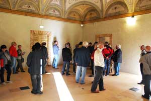 Gli ambienti interni di Palazzo Bruschi Falgari, nuova sede della biblioteca comunale