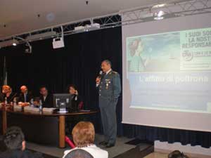 L'intervento del comandante della guardia di Finanzia