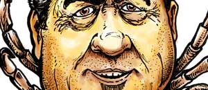 Un particolare della vignetta su Antonio Di Pietro