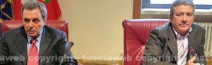 Il presidente della provincia di Rieti Melilli e quello di Viterbo Meroi