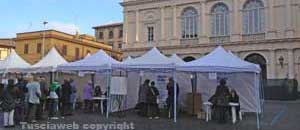 I seggi delle primarie a piazza del Teatro