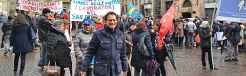 Il corteo contro la chiusura di Villa Buon Respiro