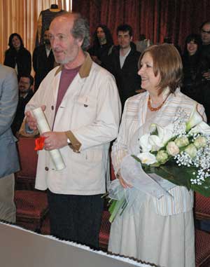 Franco Ceccarelli durante il suo matrimonio a Gradoli