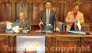 Il sindaco Marini con gli assessori Buzzi e Fattorini