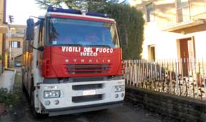 I vigili del fuoco sul posto