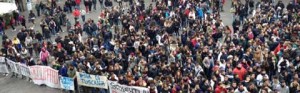 Gli studenti in protesta