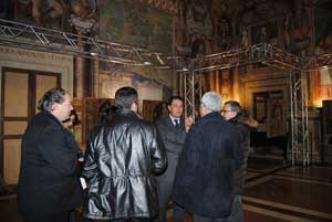 L'inaugurazione della mostra alla sala Regia