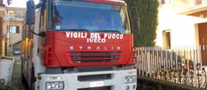 I vigili del fuoco sul posto