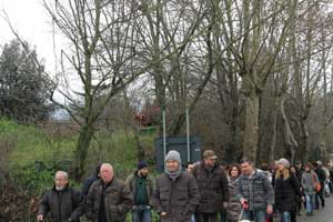 La passeggiata di protesta alle ex terme Inps