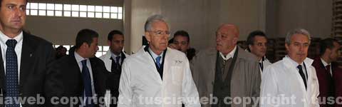 L'arrivo di Monti all'interporto di Orte