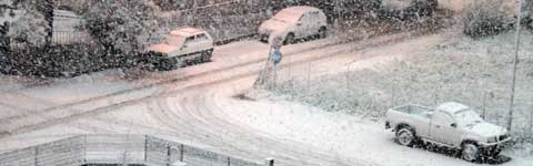 Bufera di neve a Viterbo