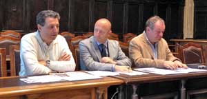 Marini, Buzzi e Fattorini alla conferenza stampa di bilancio