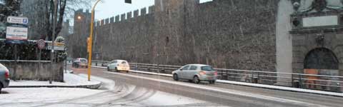 Neve all'alba a Viterbo