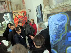Gli studenti alla mostra