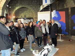 Gli studenti alla mostra