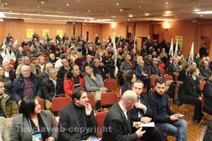 La manifestazione con Storace alle Terme