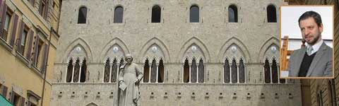 Il Monte dei Paschi di Siena e nel riquadro il pm Aldo Natalini