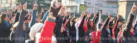 Un momento del flashmob