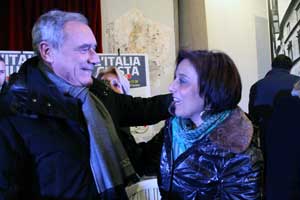 La candidata Daniela Boltrini con Pietro Grasso