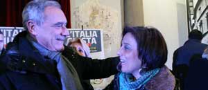 La candidata Daniela Boltrini con Pietro Grasso