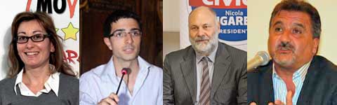 Blasi (Movimento 5 stelle), Sabatini (Pdl), Valentini e Panunzi (Pd)