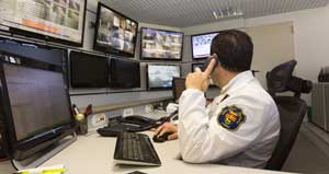 La sala operativa della vigilanza privata