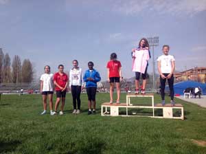 Il podio del Criterium regionale Indoor a Rieti