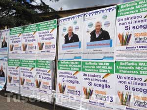 I manifesti per Leonardo Michelini vicini a quelle delle primarie