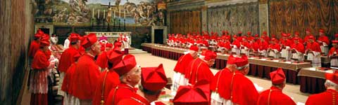 I cardinali nella Cappella Sistina