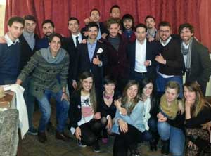 Daniele Sabatini con i ragazzi di Università dello studente