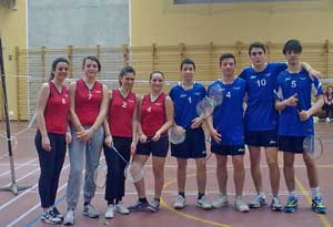 La squadra di badminton del "P. Savi"