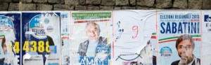 Le plance dove erano affissi i manifesti delle primarie