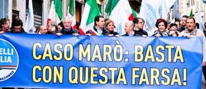 Il corteo di Fratelli d'Italia per i marò