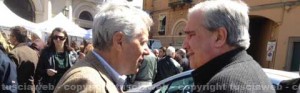 Fioroni e Michelini parlano in piazza del Teatro