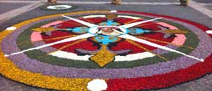 L'immagine di Santa Rosa realizzata a piazza San Lorenzo