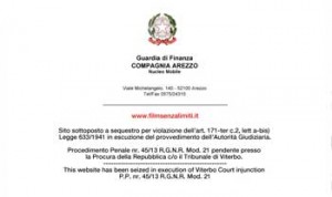 Il sito sottoposto a sequestro