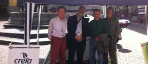 Il consigliere regionale Riccardo Valentini in visita allo stand Creia